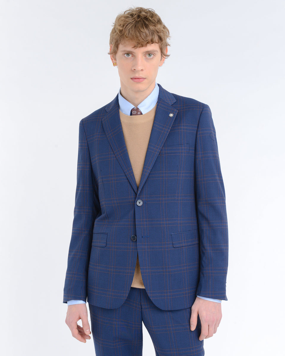 Manuel Ritz plaid-check single-breasted suit - Blue