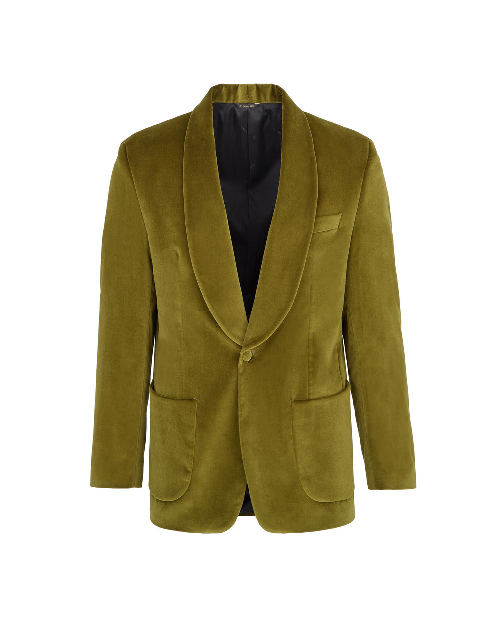 green smooth velvet relaxed fit blazer