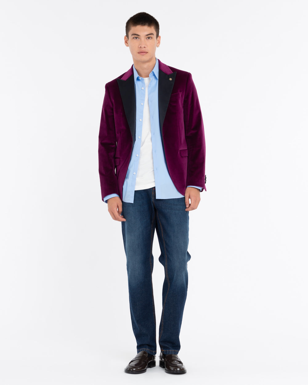 violet smooth velvet stretch jacket