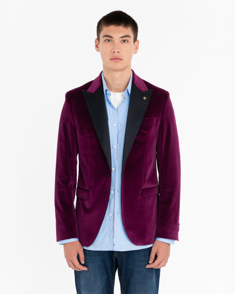 violet smooth velvet stretch jacket