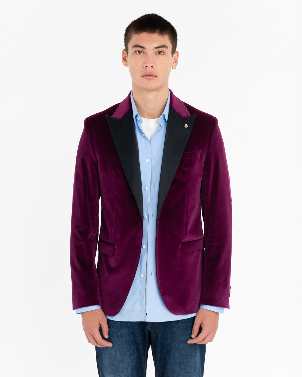 violet smooth velvet stretch jacket