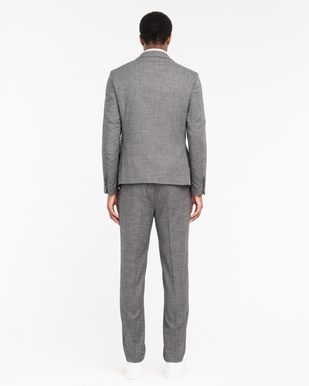 gray slim fit stretch viscose blend suit