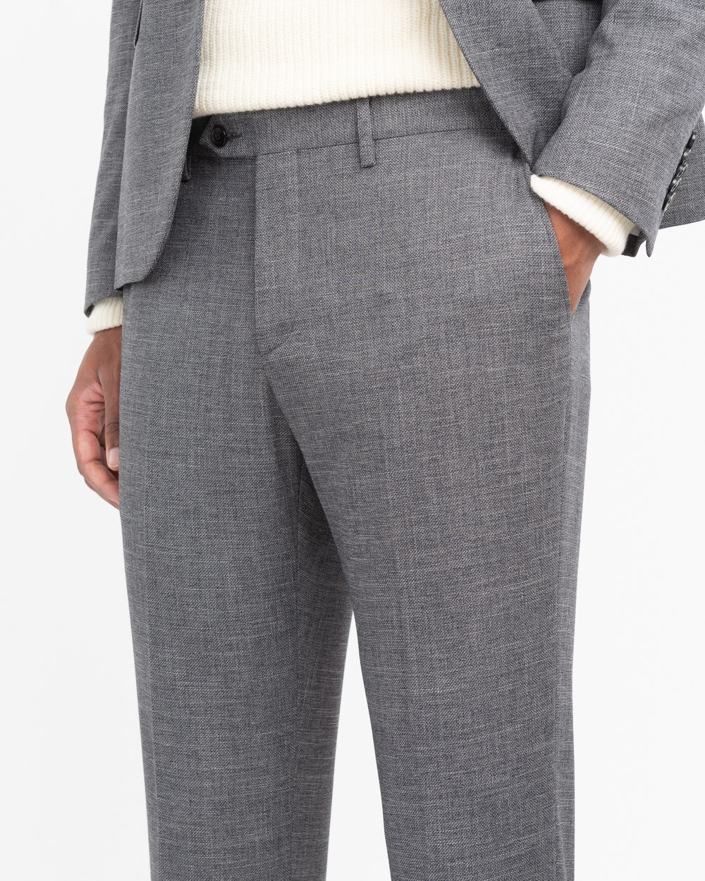 gray slim fit stretch viscose blend suit