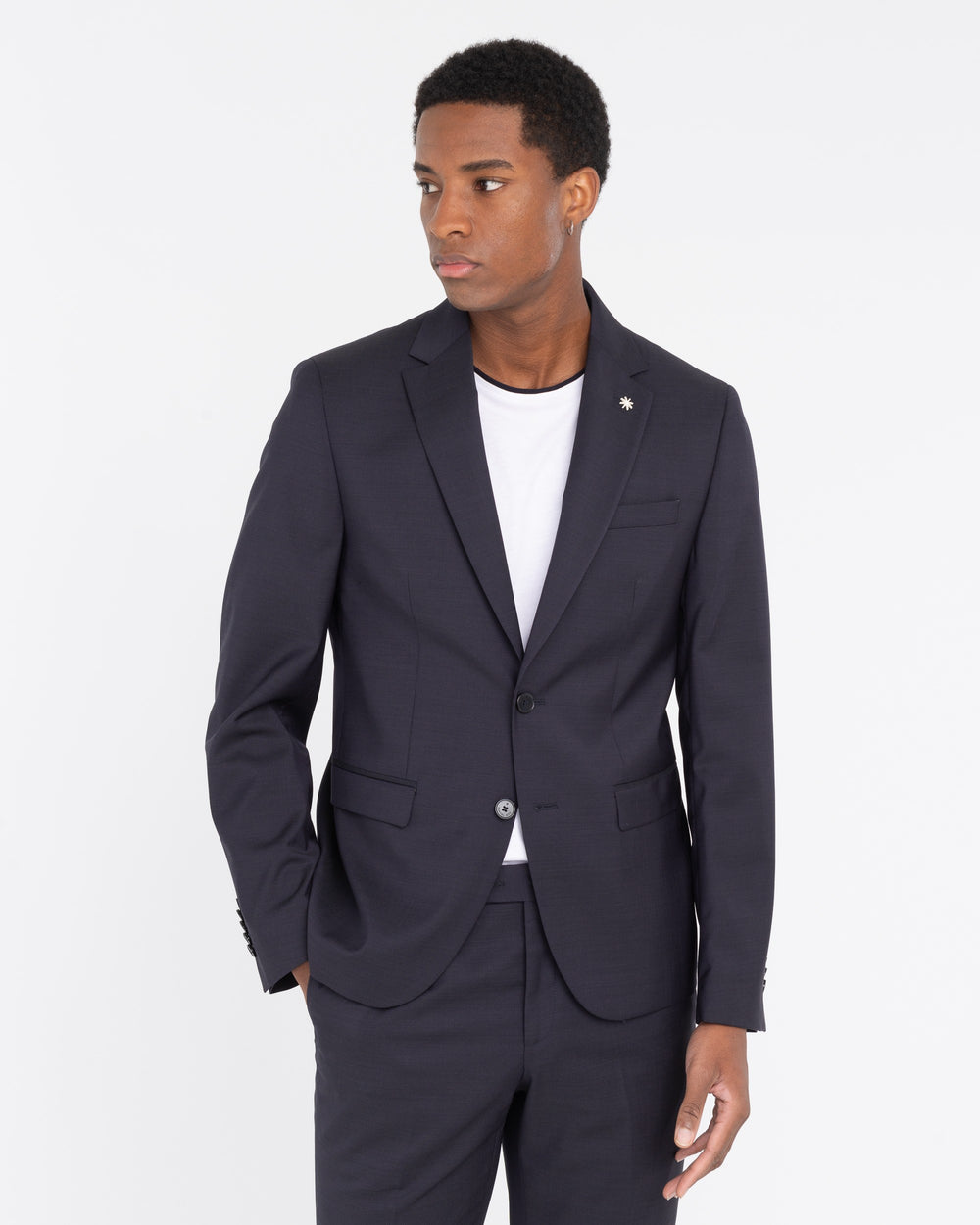 blue pure stretch wool slim fit suit