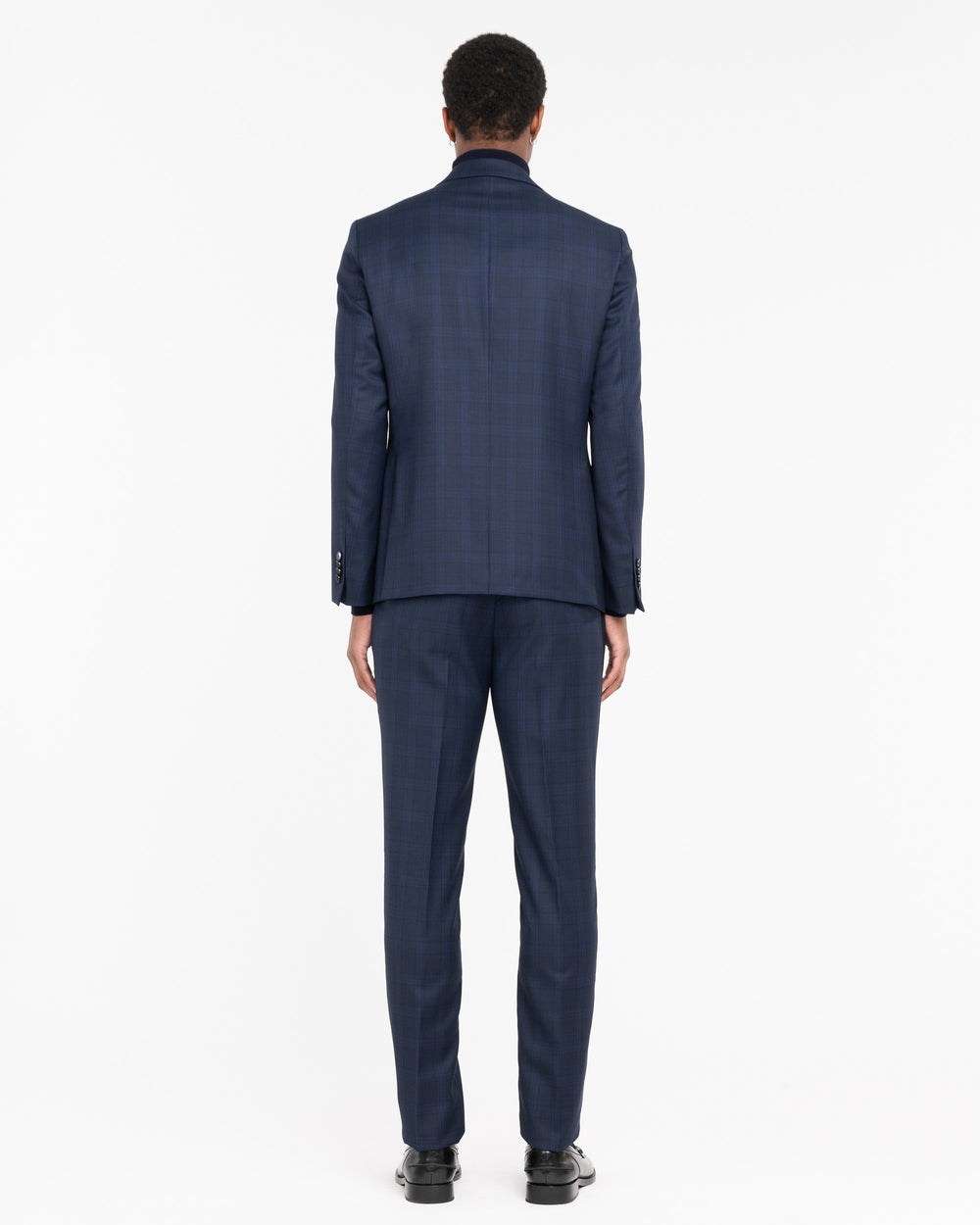 blue welsh stretch wool blend suit