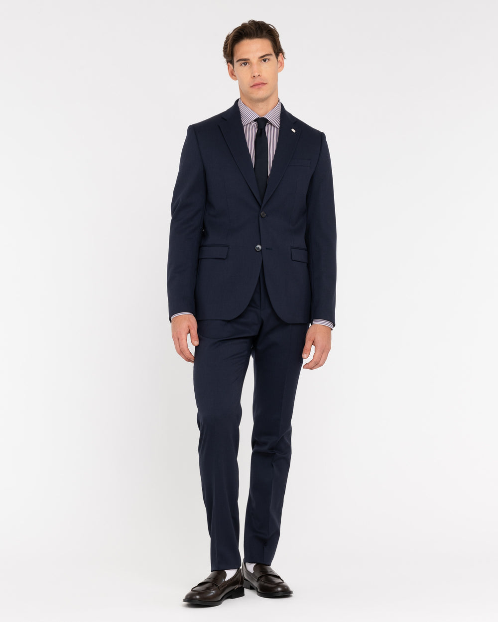 blue stretch wool slim fit suit