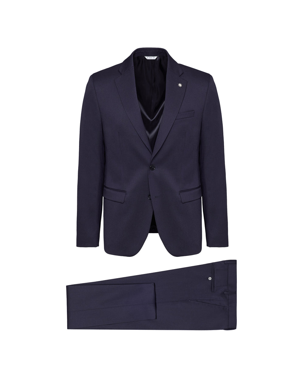 blue stretch wool slim fit suit