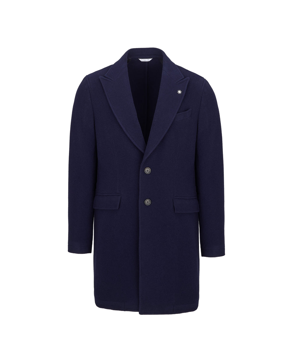 blue nuvola velour wool-blend coat