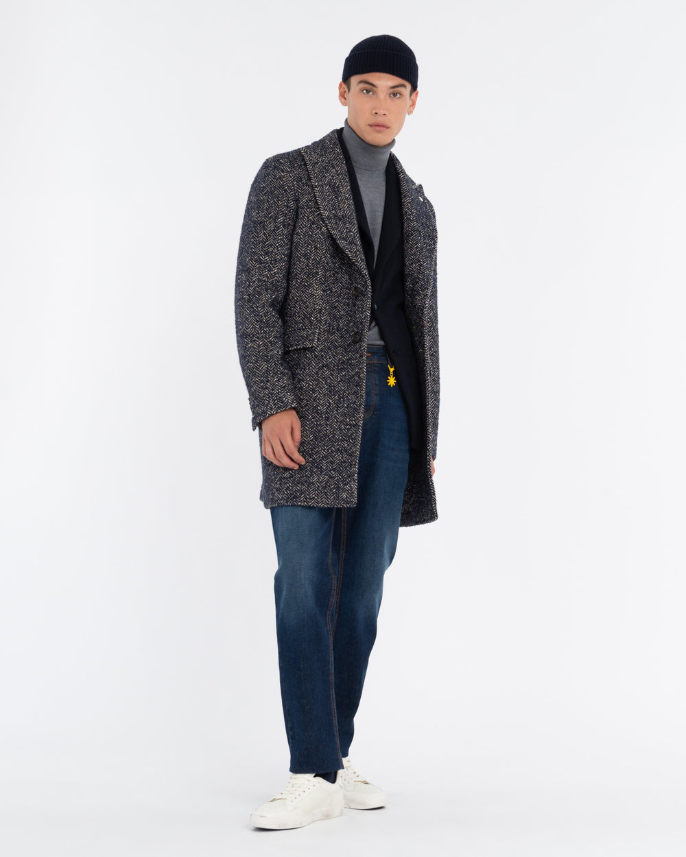 blue nuvola resca bouclè wool-blend coat