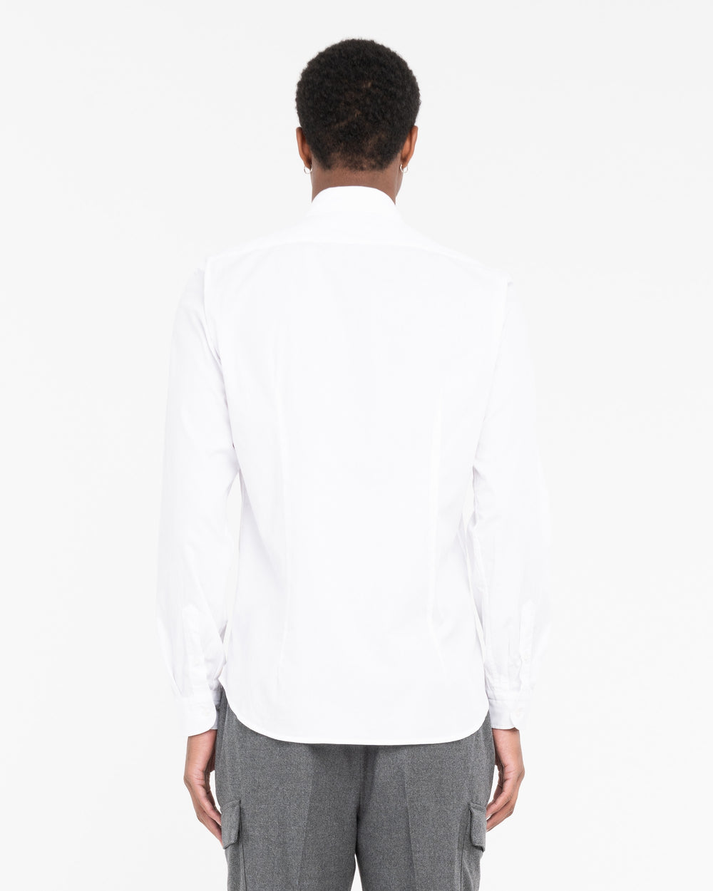 white washed stretch cotton poplin shirt