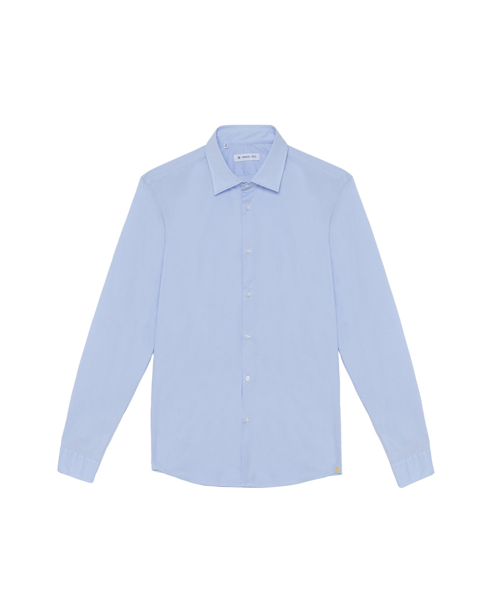 sky blue washed stretch cotton poplin shirt