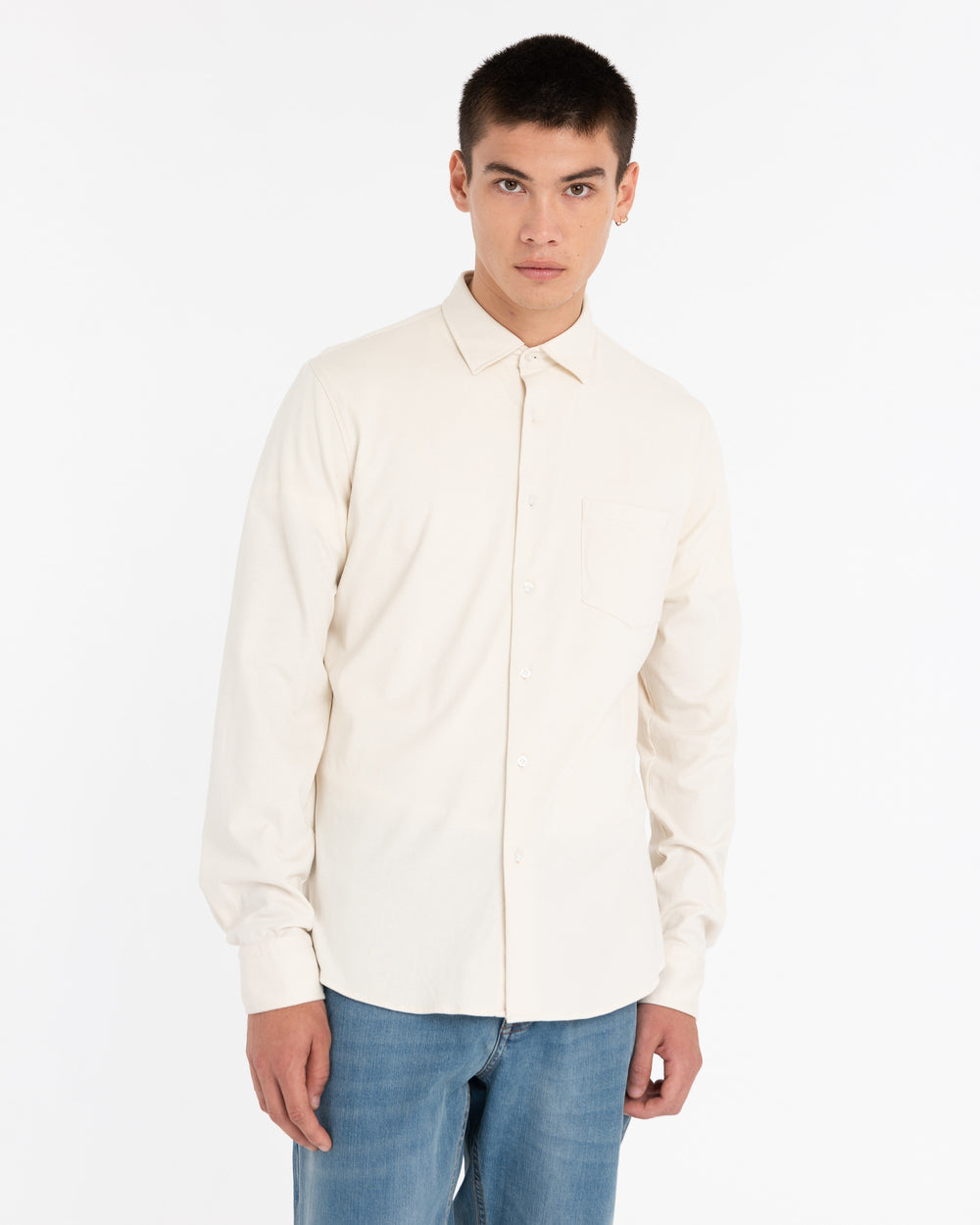 beige slim fit jersey shirt