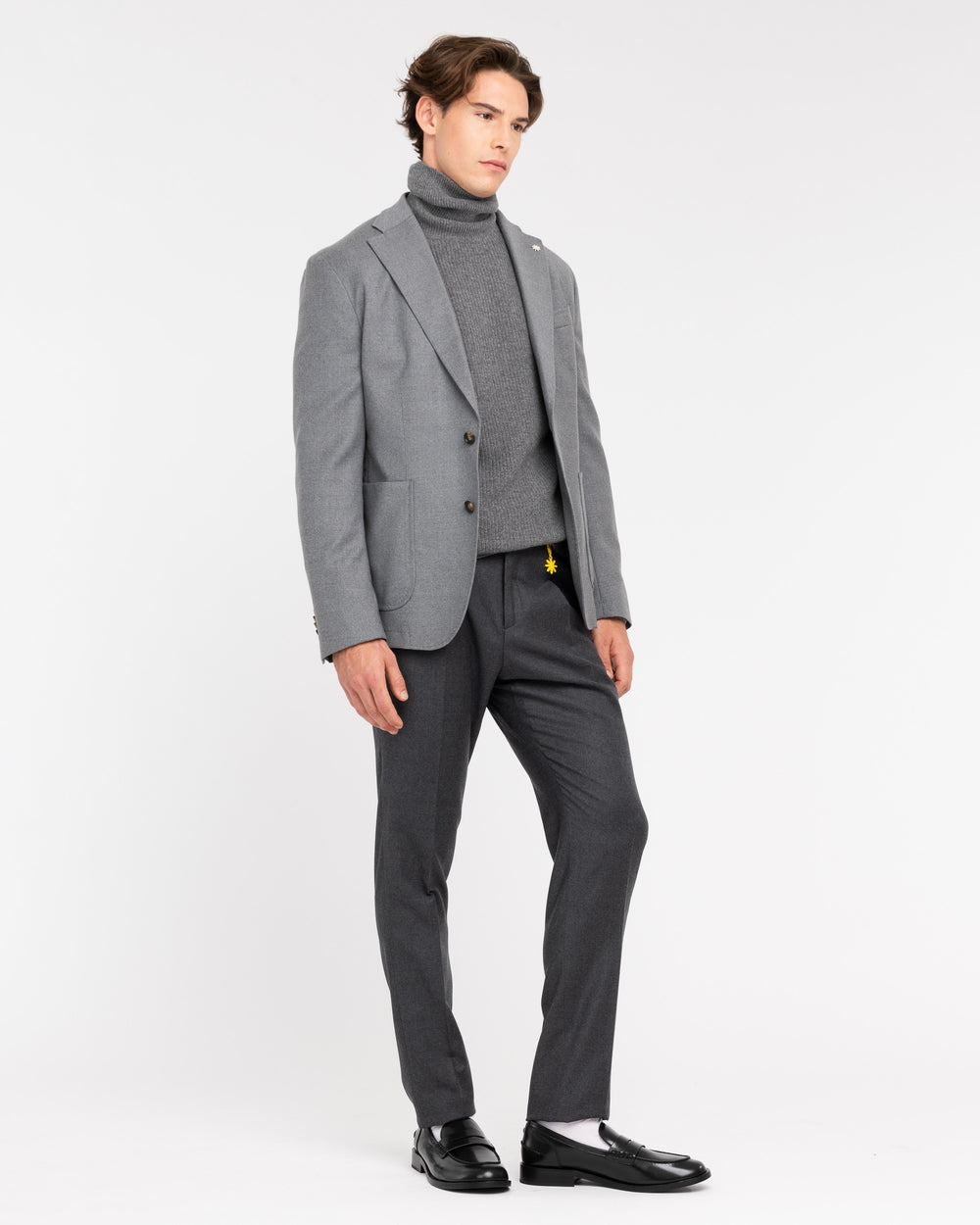 gray nuvola stretch wool flannel blazer