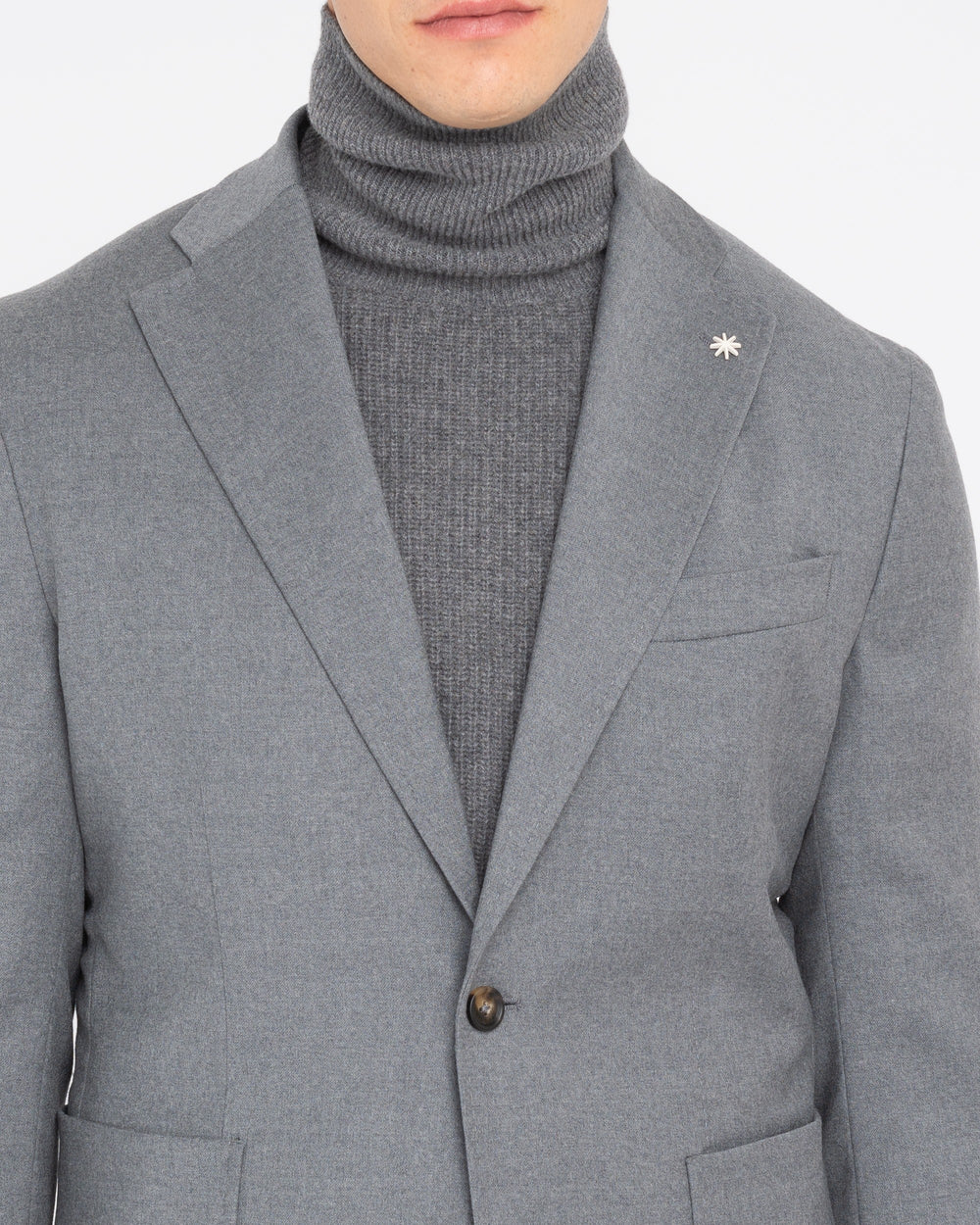 gray nuvola stretch wool flannel blazer