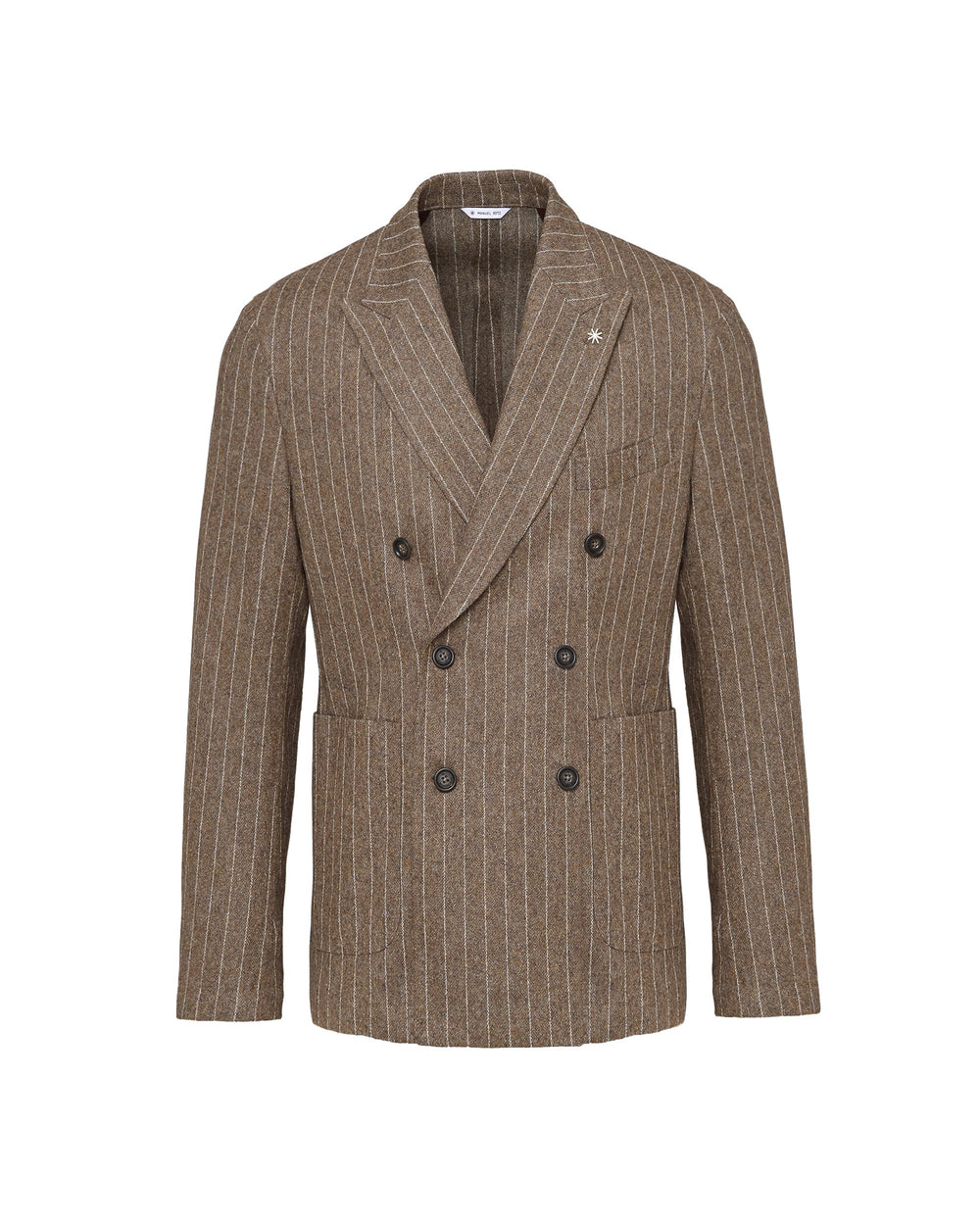 brown double breasted regimental jersey blazer