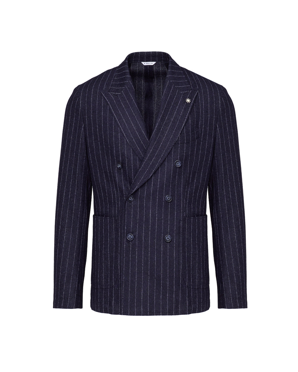 blue double breasted regimental jersey blazer