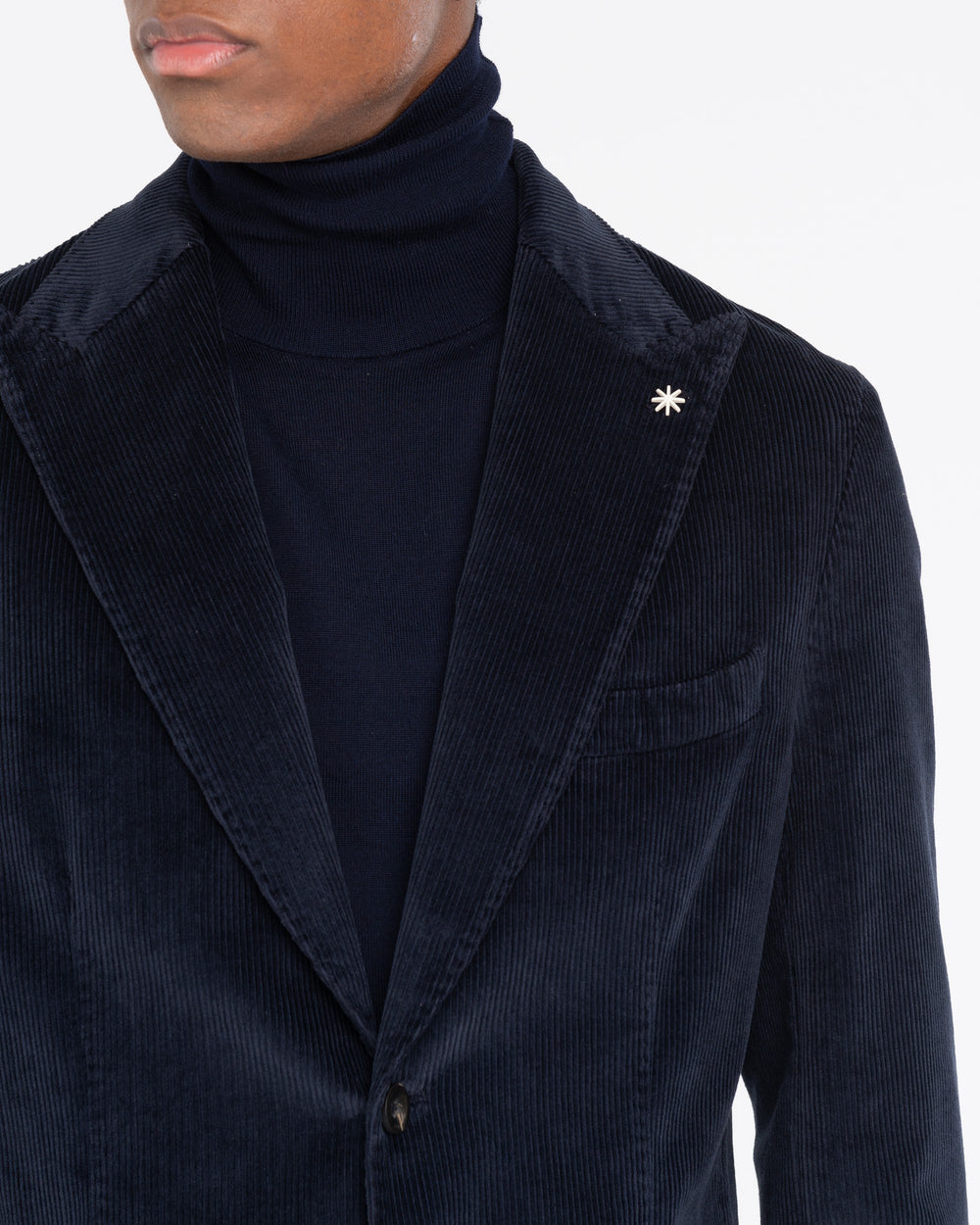 blue stretch corduroy nuvola blazer