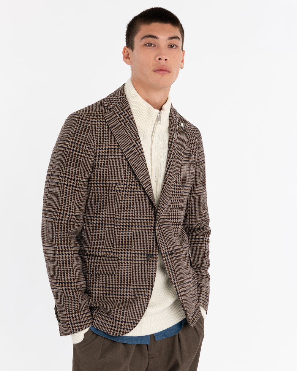 beige nuvola wales wool cotton blazer