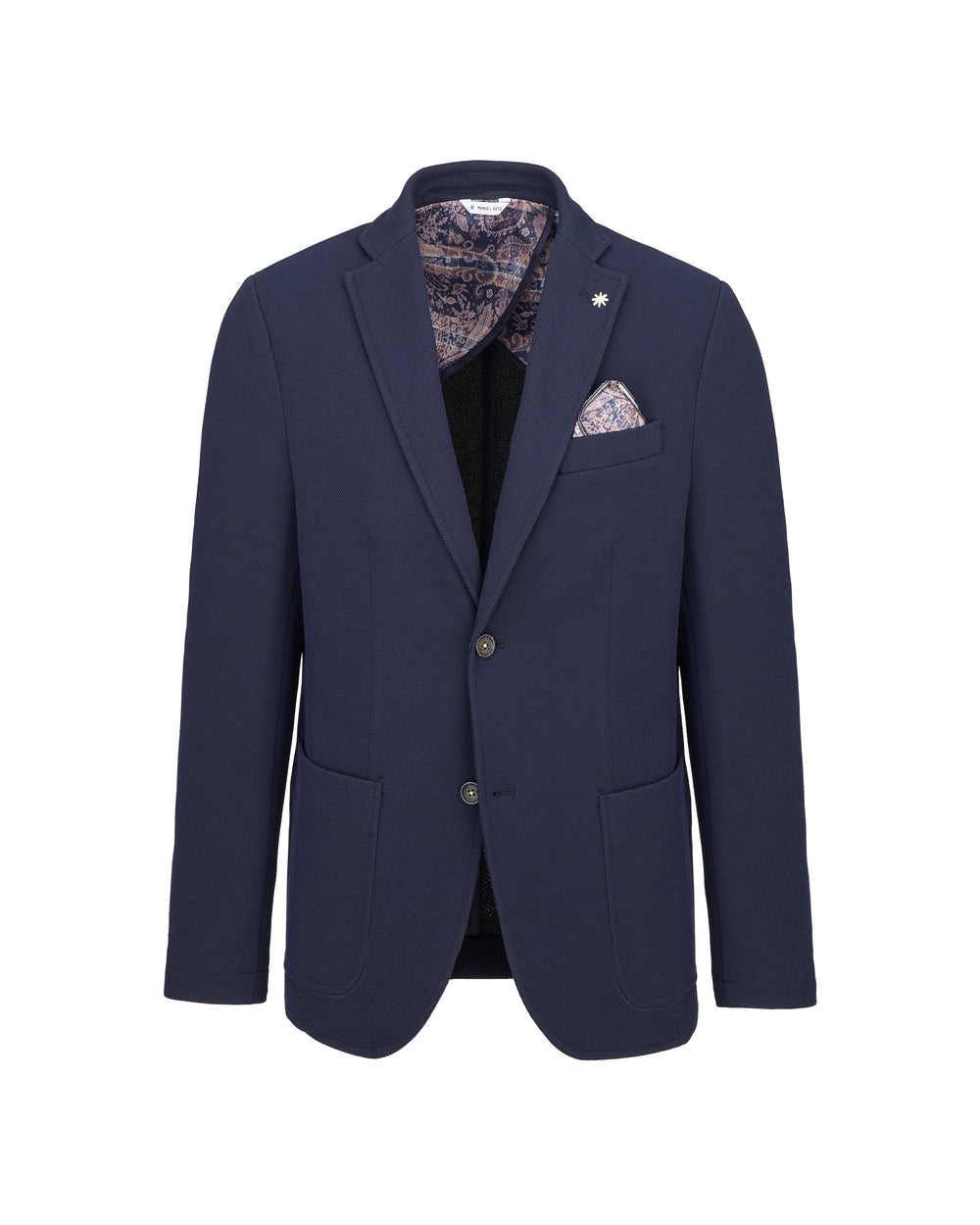 blue stretch piquè jersey blazer