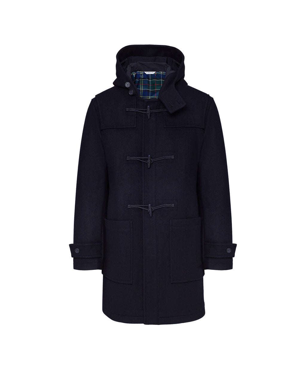 blue wool blend velour duffle coat