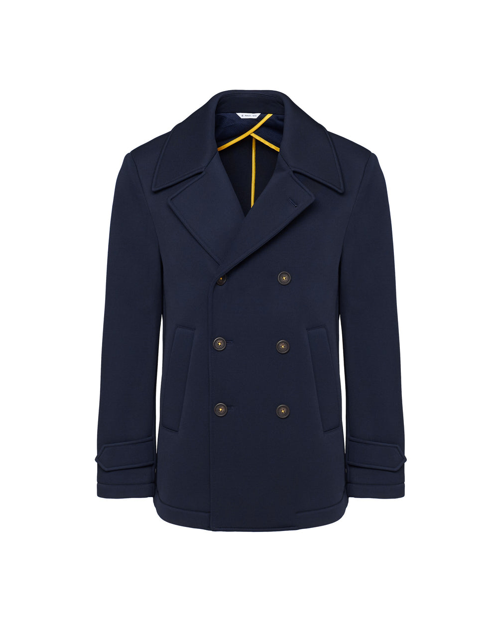 blue bonded technical jersey peacoat