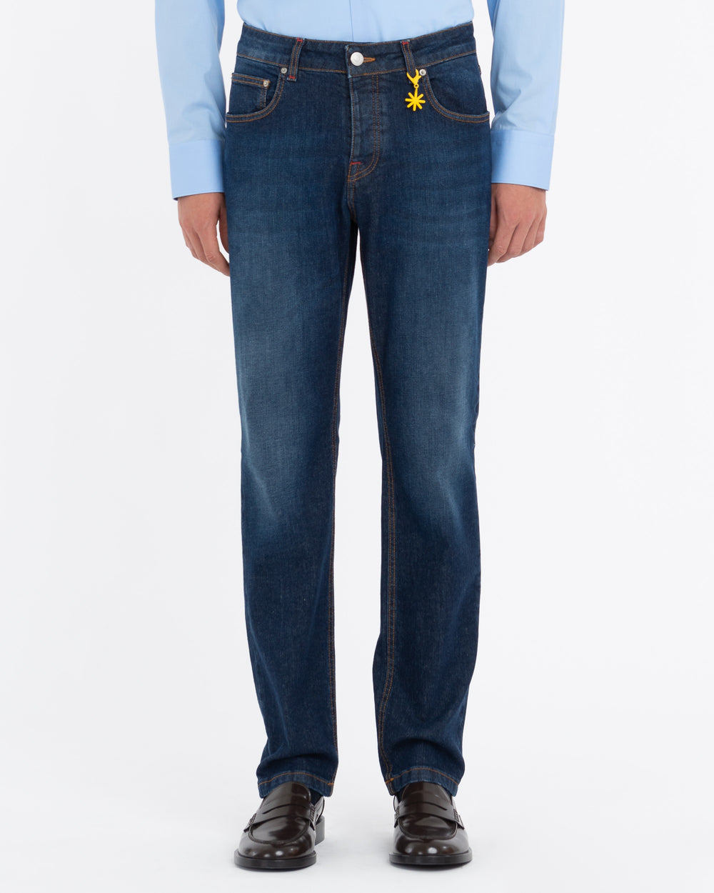 blue slim fit stretch denim