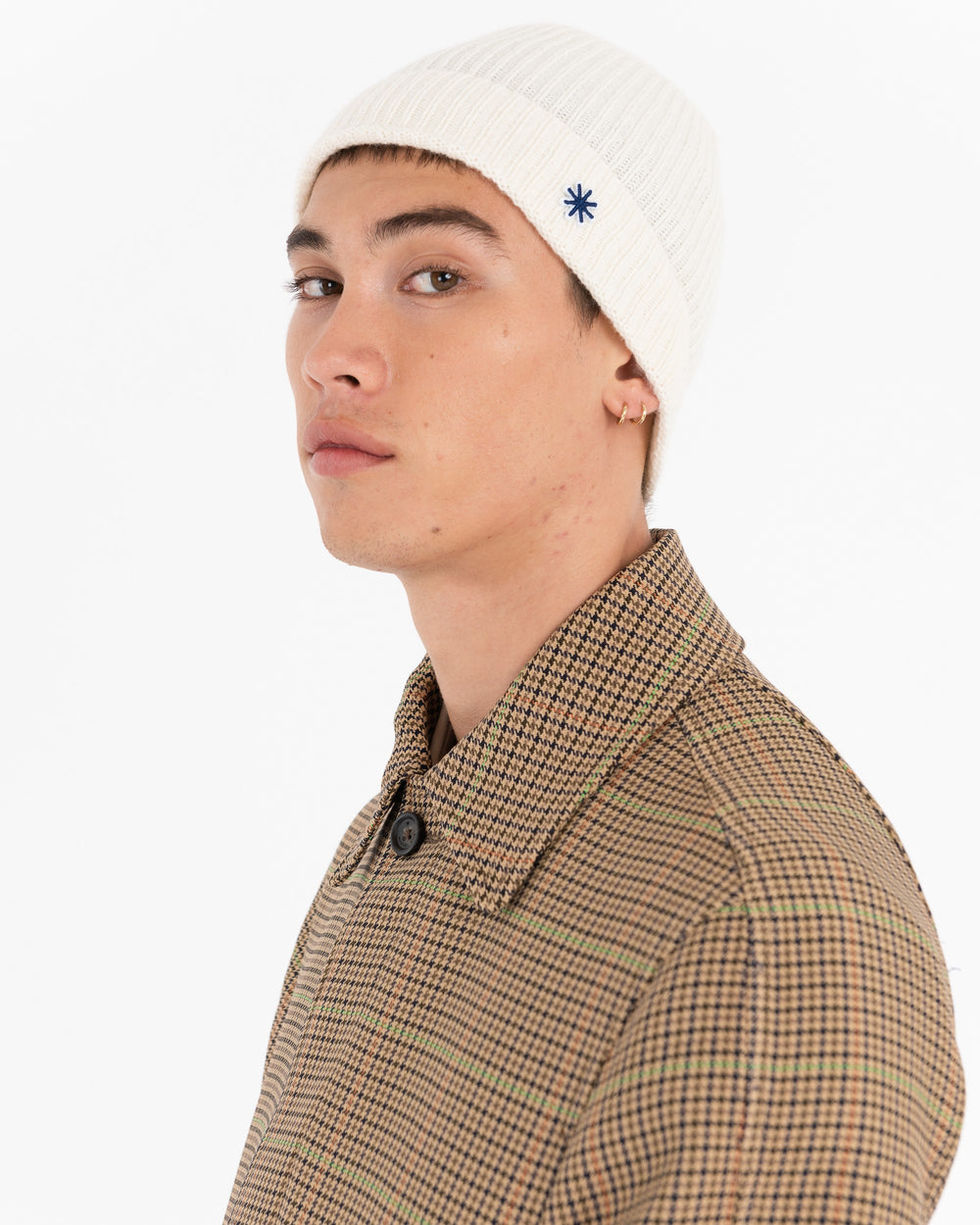 white english rib cashmere blend cap