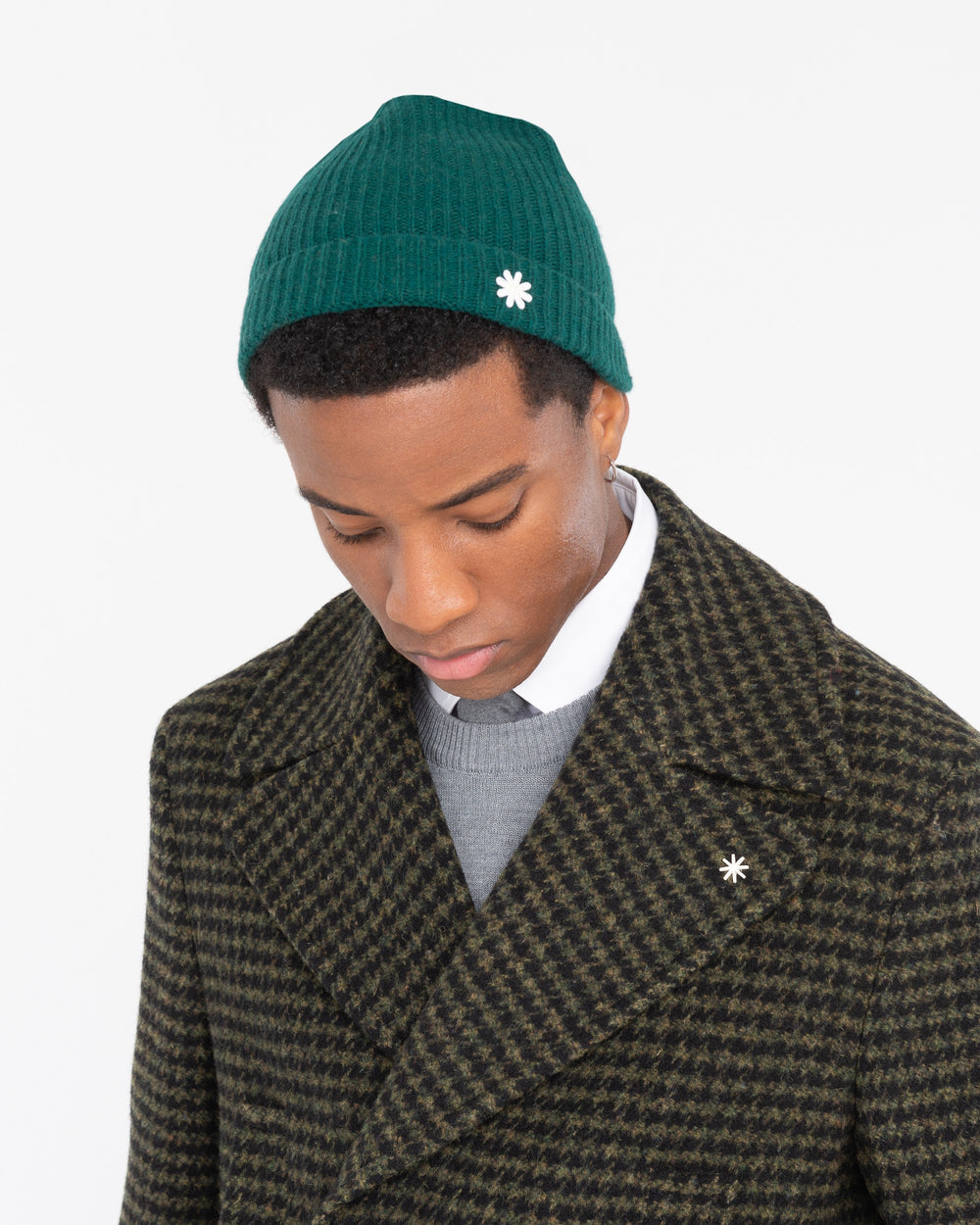 green english rib cashmere blend cap