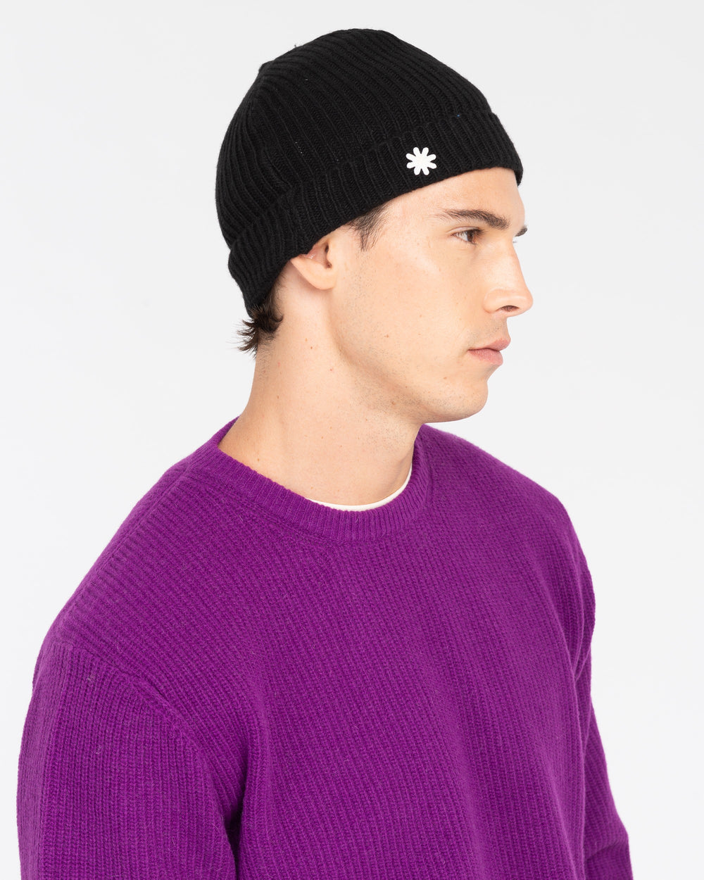 black english rib cashmere blend cap