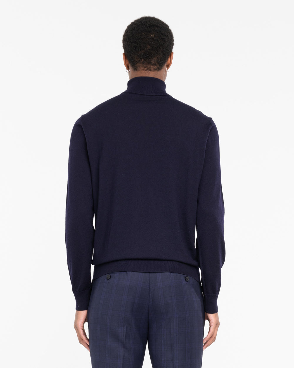 blue pure wool turtleneck