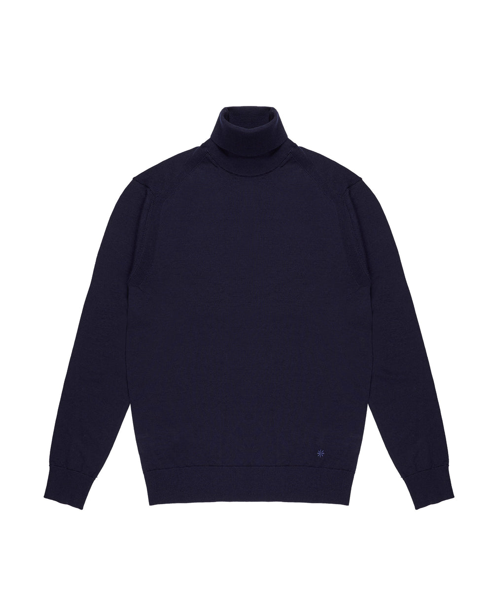 blue pure wool turtleneck