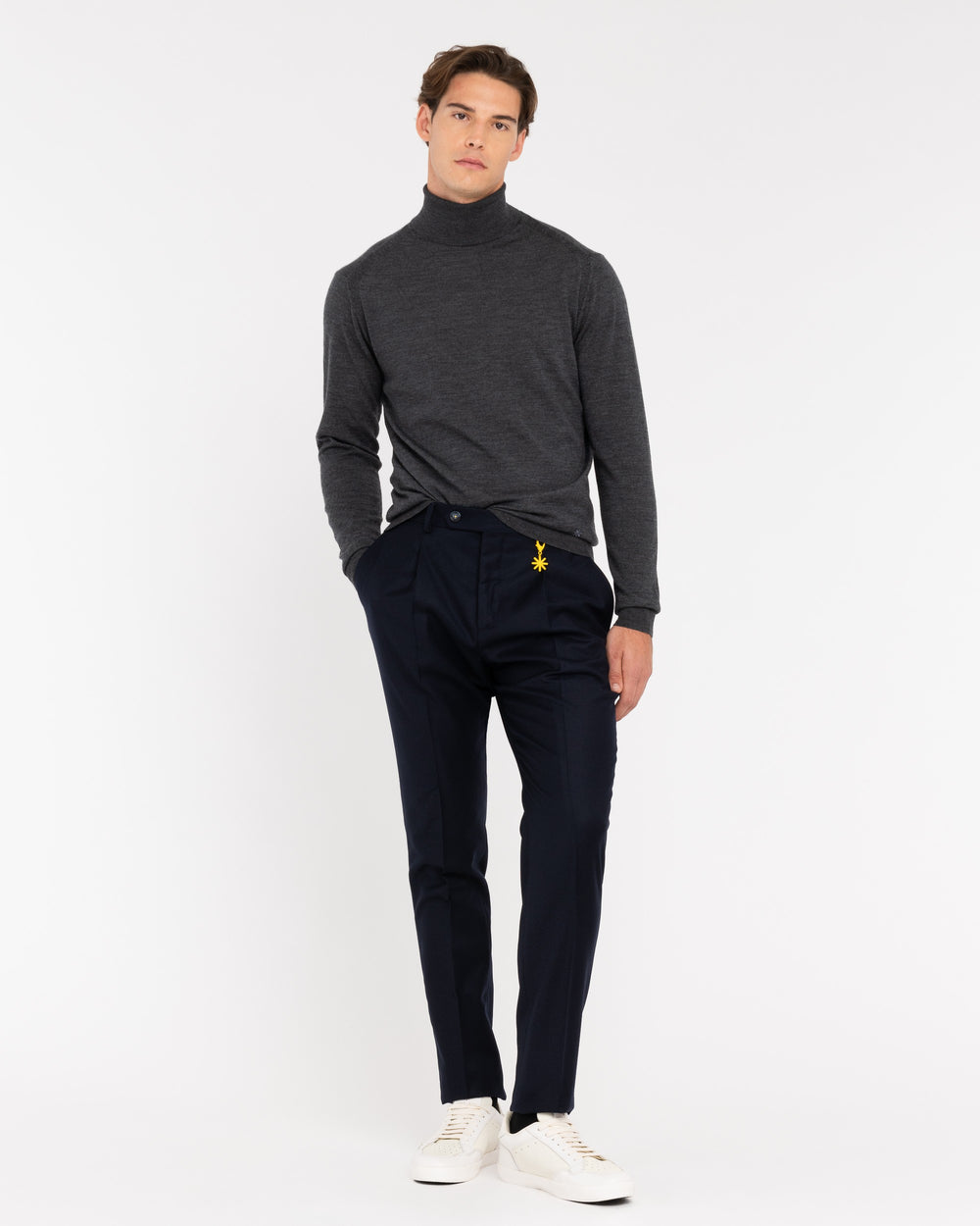 gray pure wool turtleneck