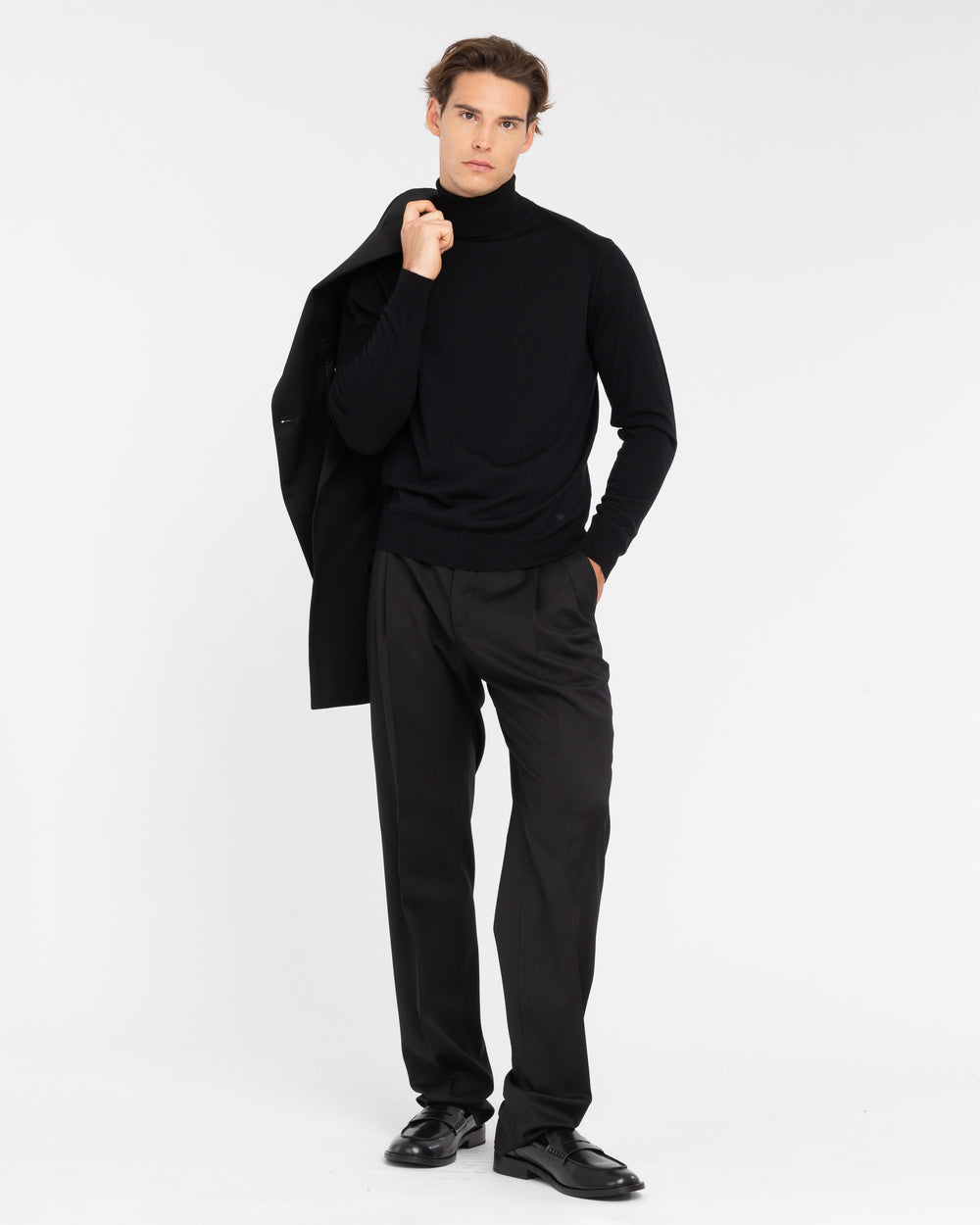 black pure wool turtleneck