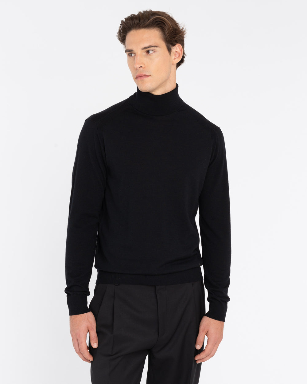 black pure wool turtleneck