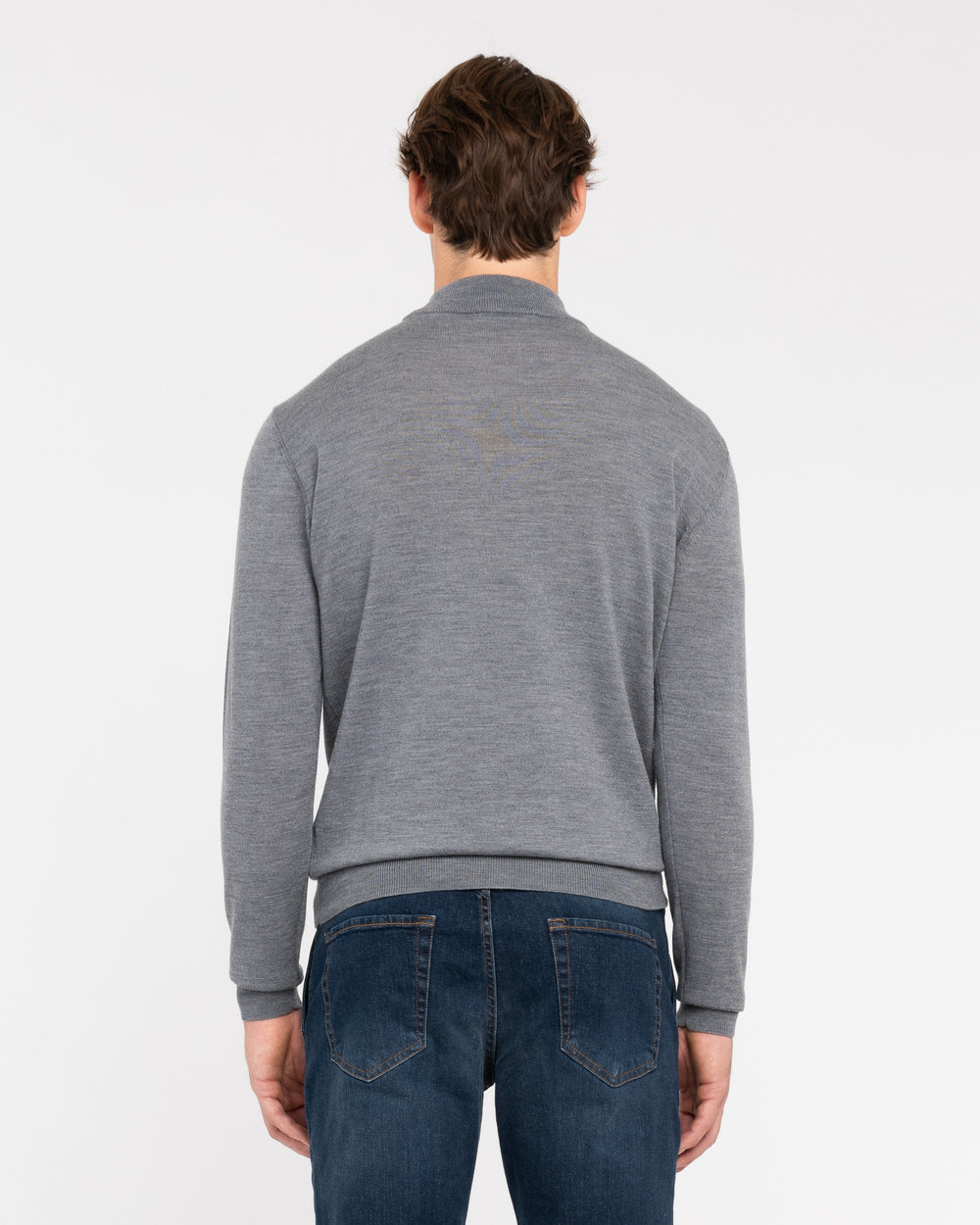 gray pure wool mock neck