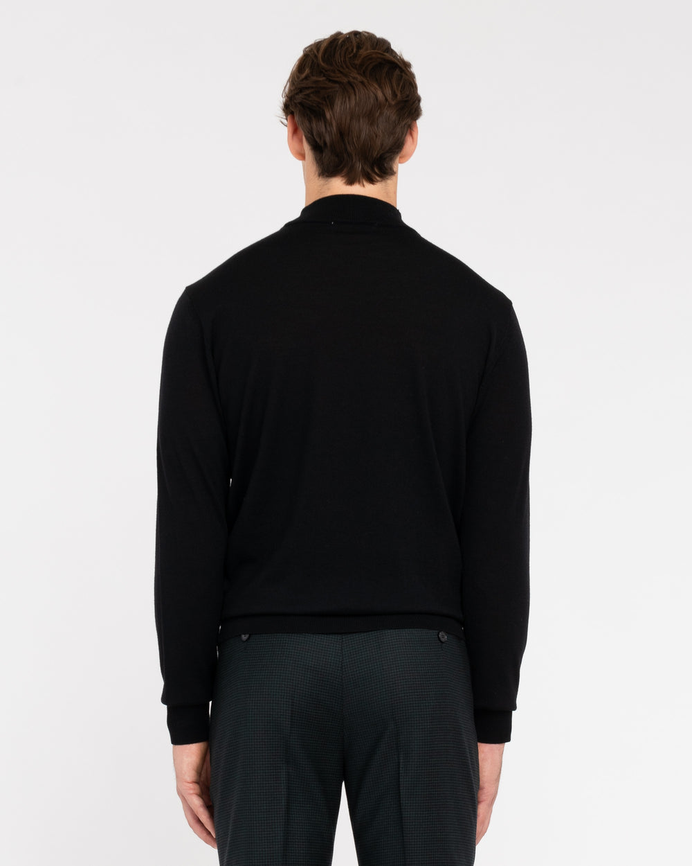 black pure wool mock neck