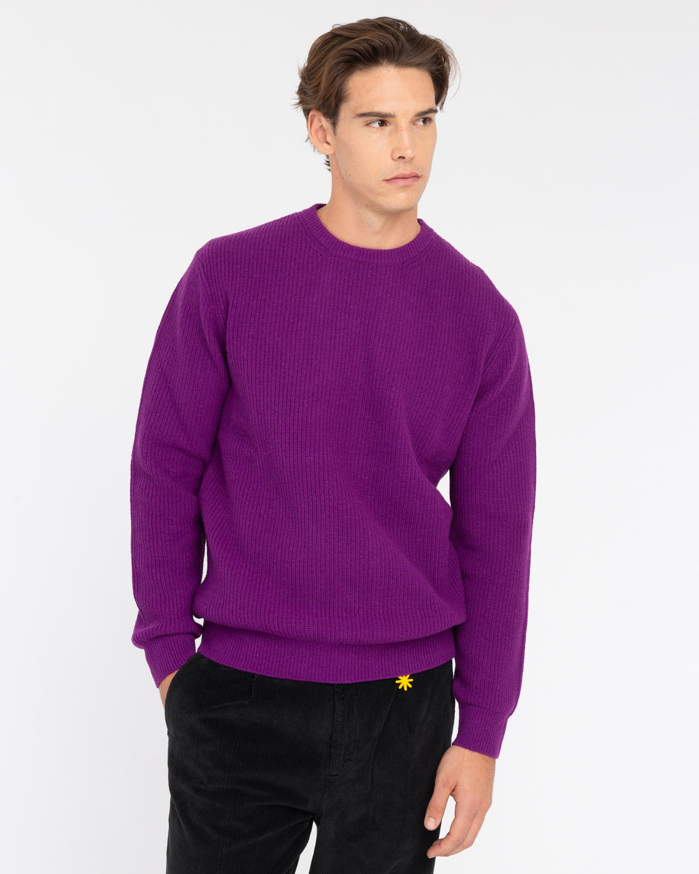 violet wool blend crew neck sweater