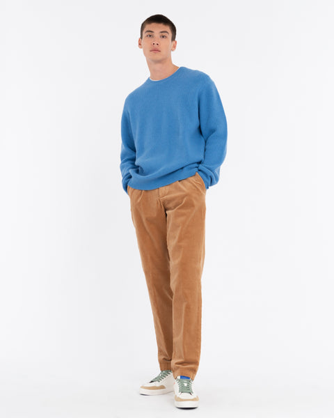 sky blue wool blend crew neck sweater