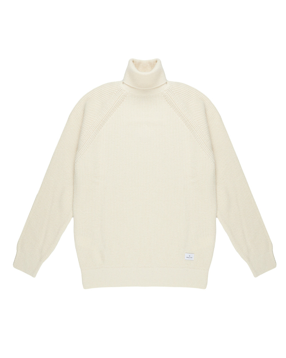 white wool blend turtleneck sweater