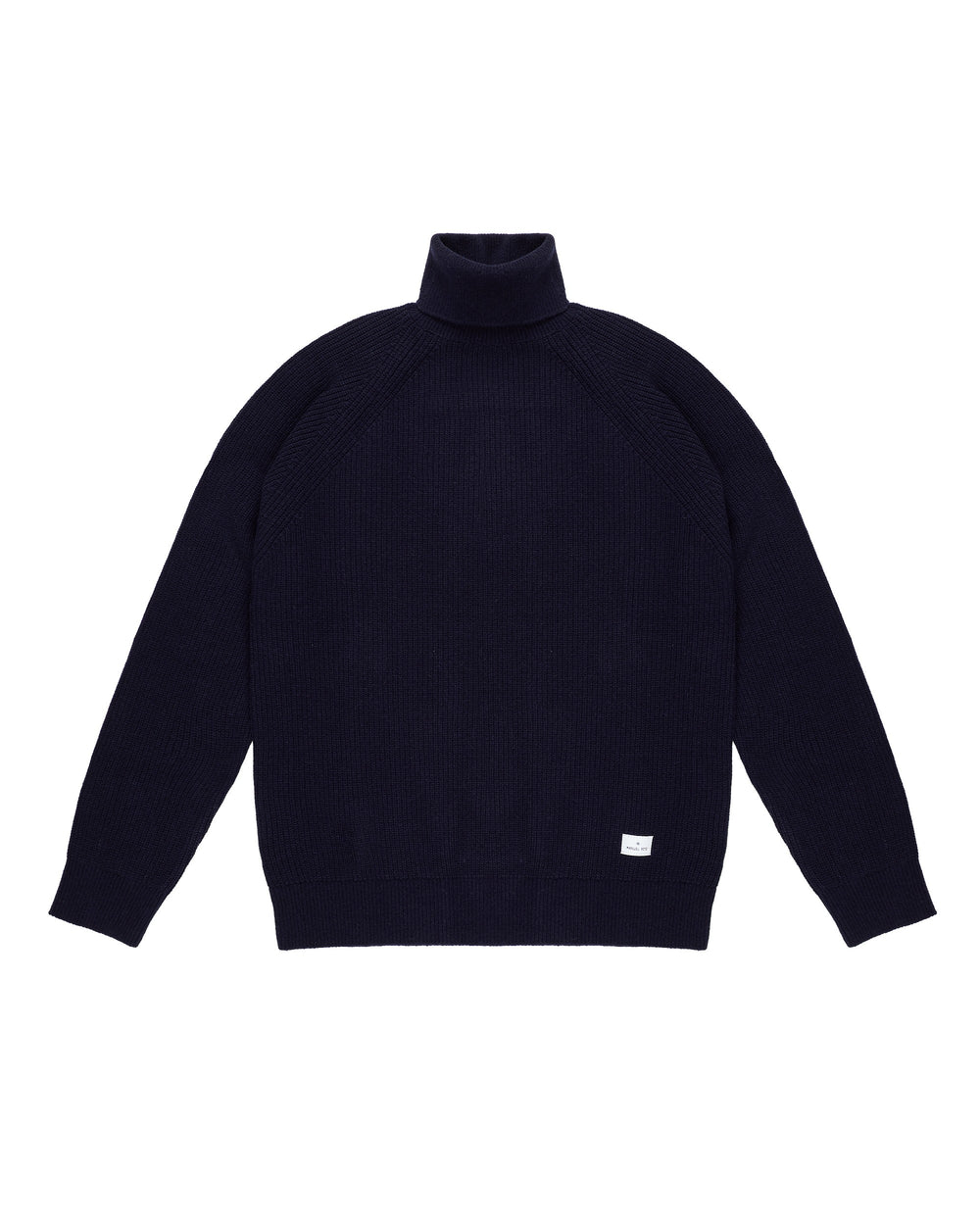 blue wool blend turtleneck sweater