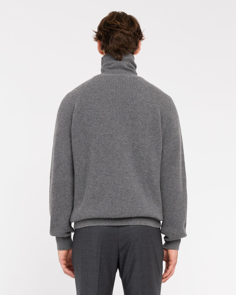 gray wool blend turtleneck sweater