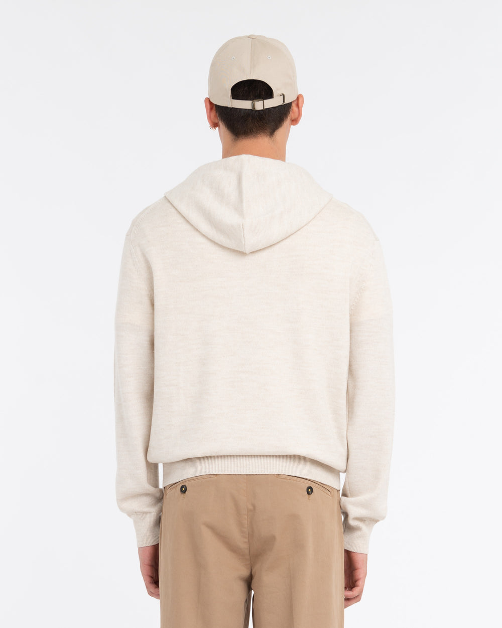 white wool-blend hoodie