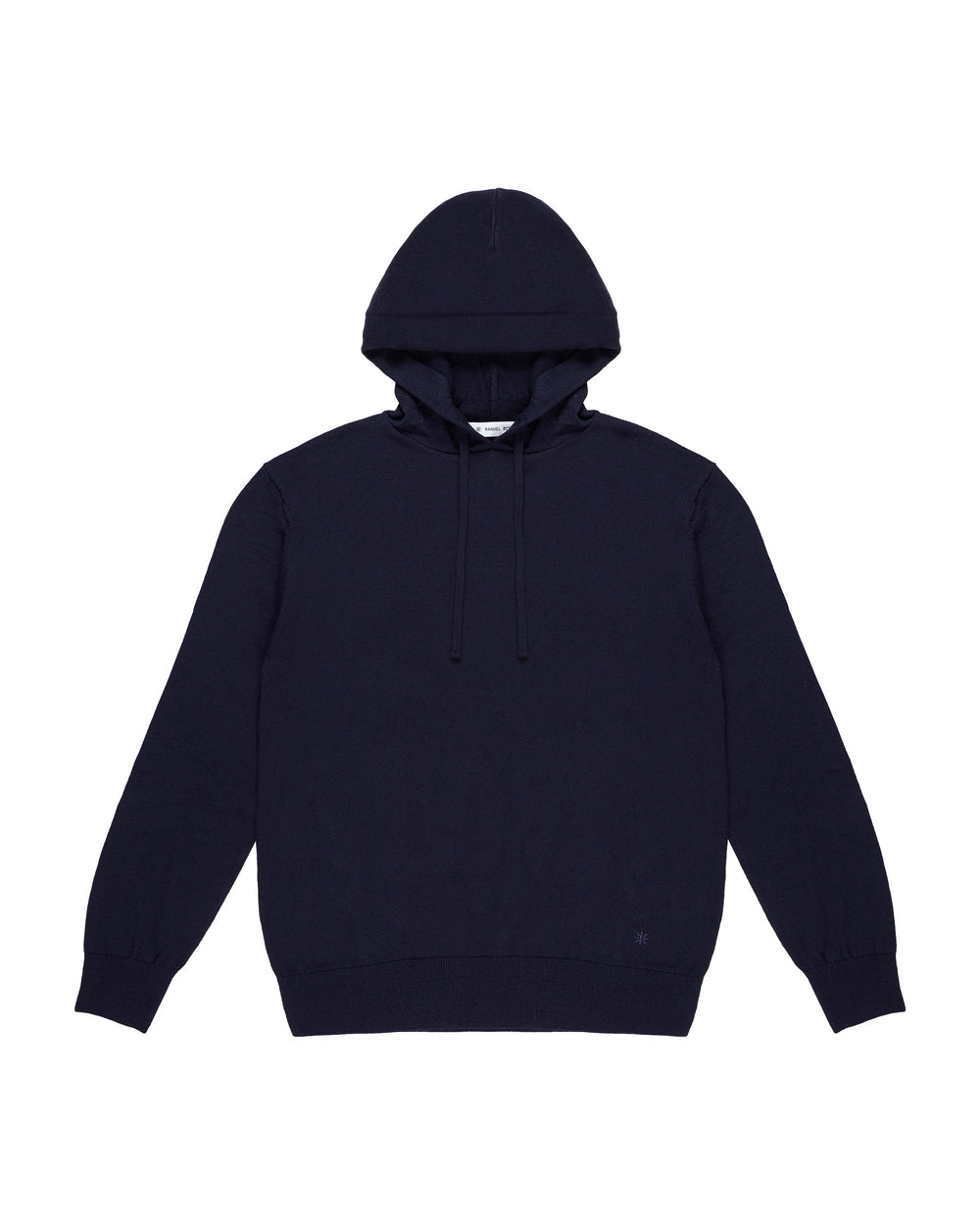 blue wool-blend hoodie