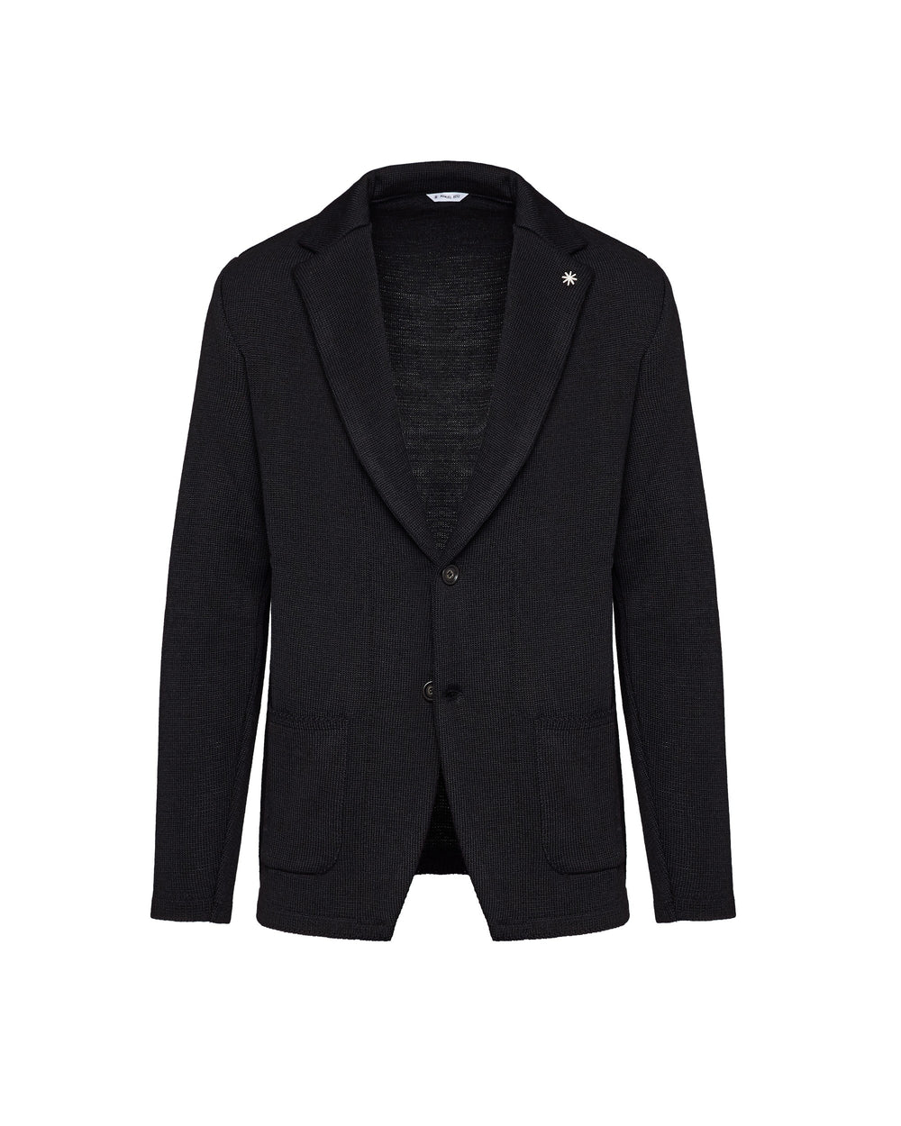 black wool blend shaved knit jacket