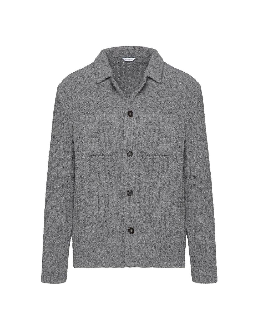 gray wool blend knit overshirt