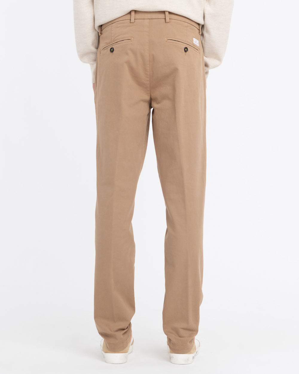 beige stretch cotton twill skinny chino