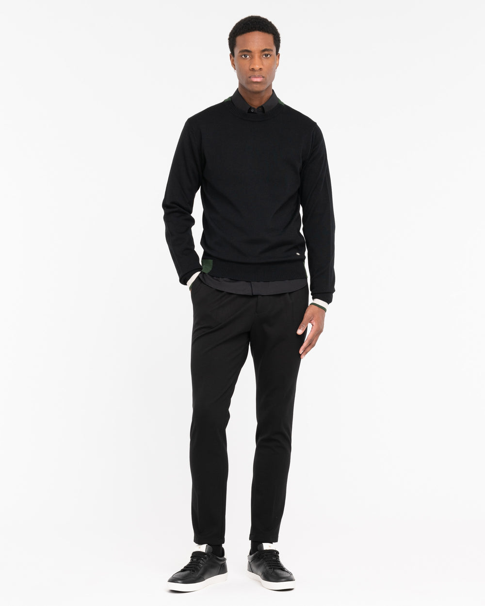 black stitch milano stretch viscose jogging trousers