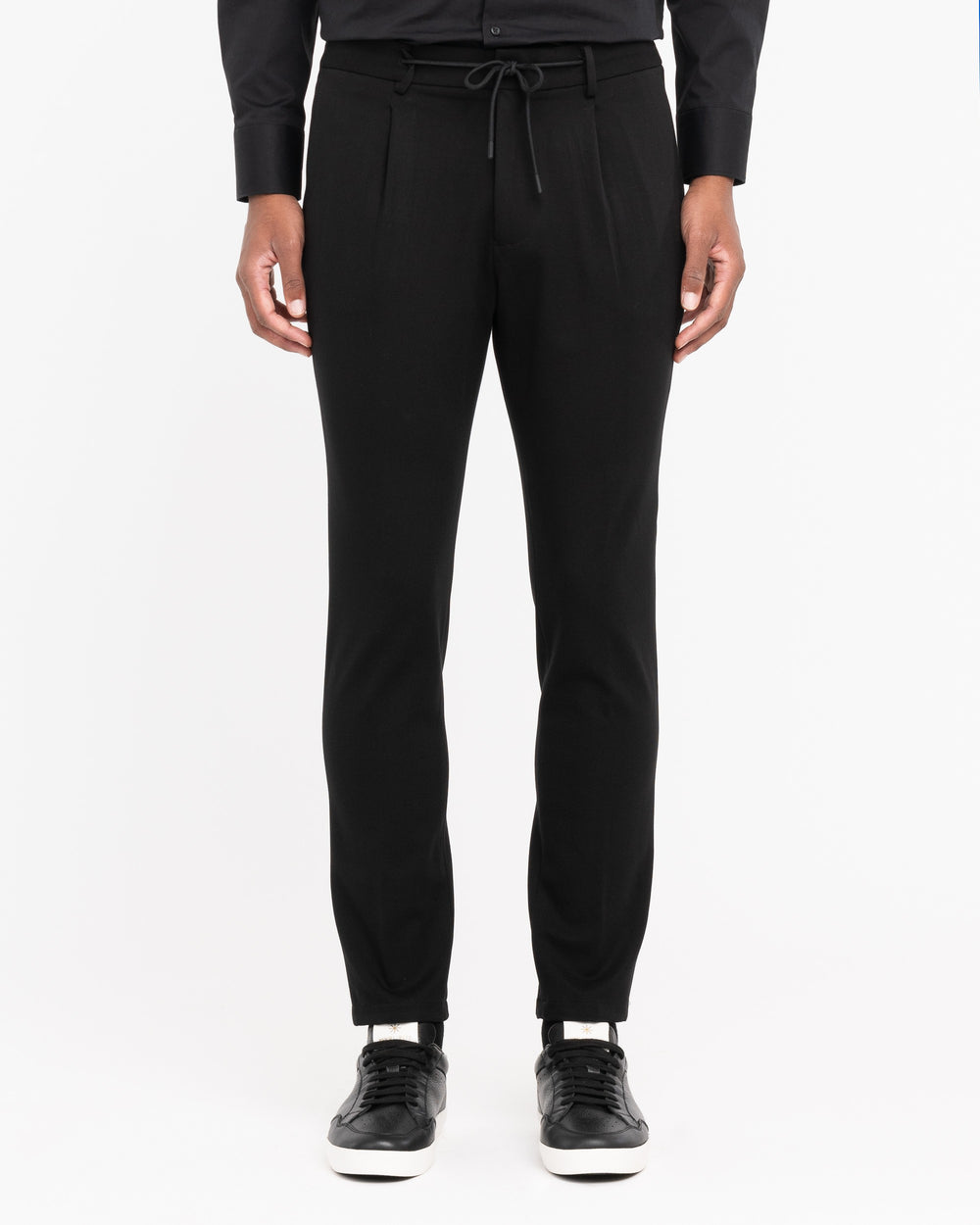 black stitch milano stretch viscose jogging trousers