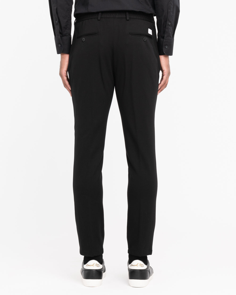 black stitch milano stretch viscose jogging trousers