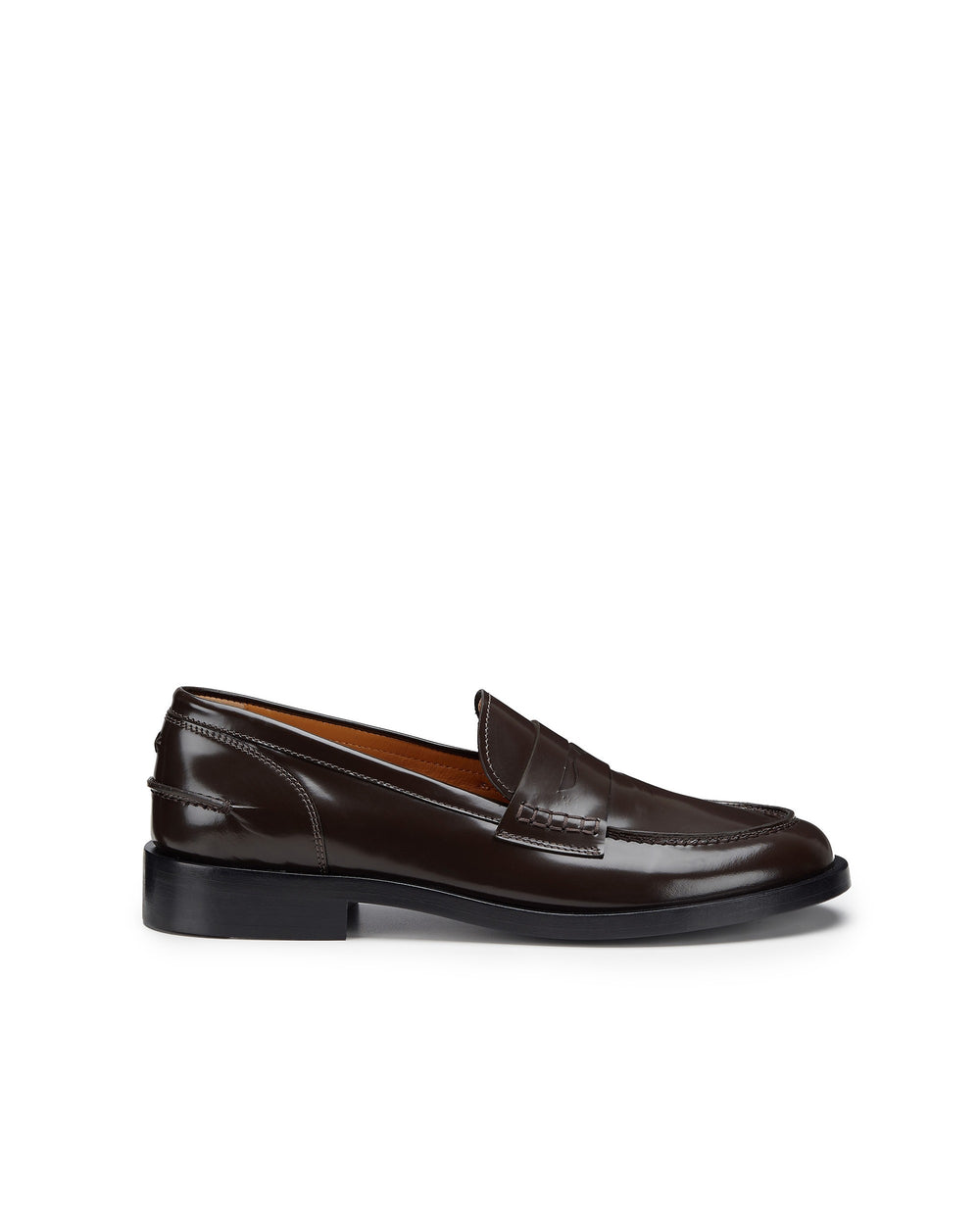 brown leather loafer